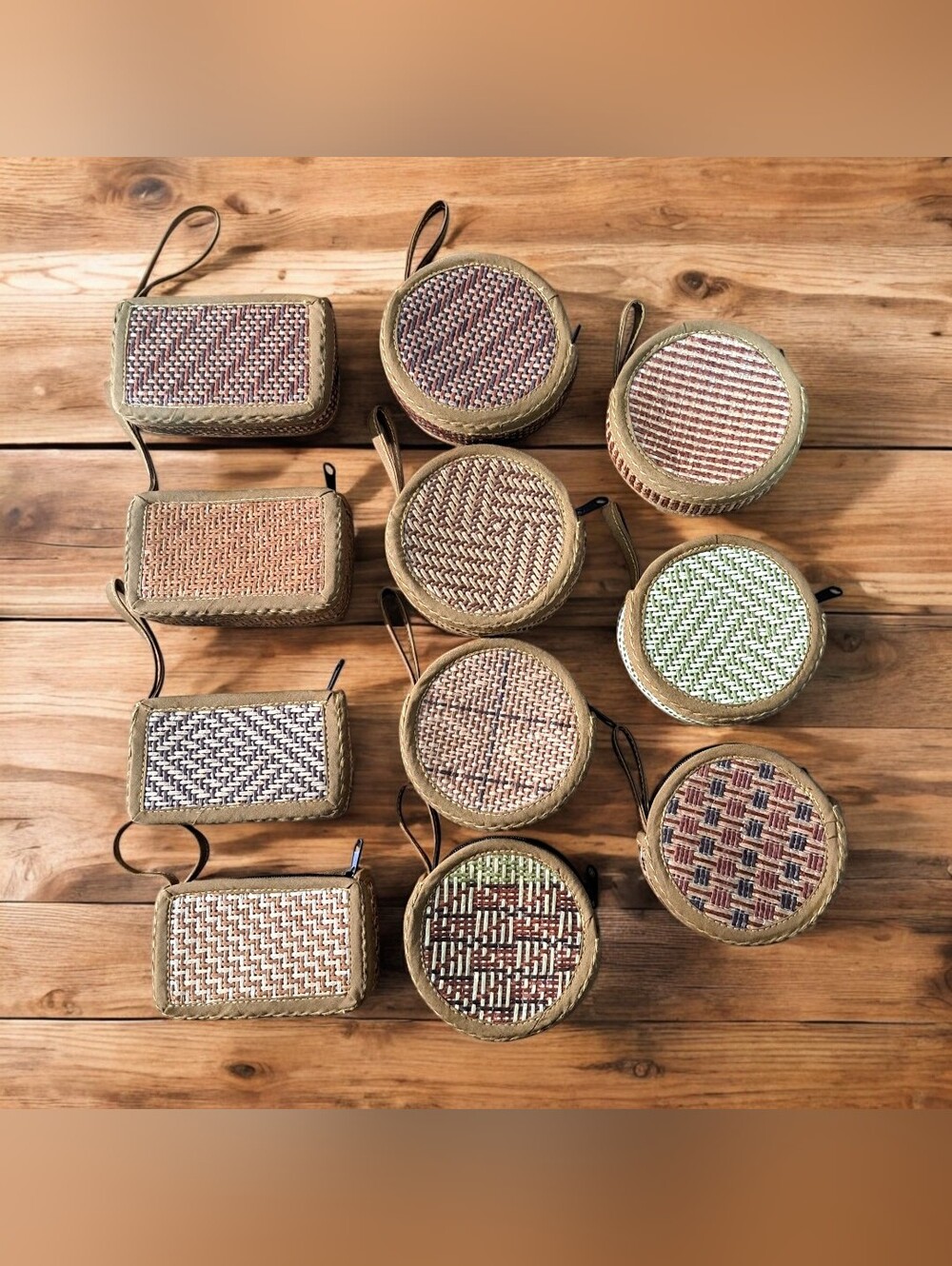 Handwoven rattan coin purse - Rectangular